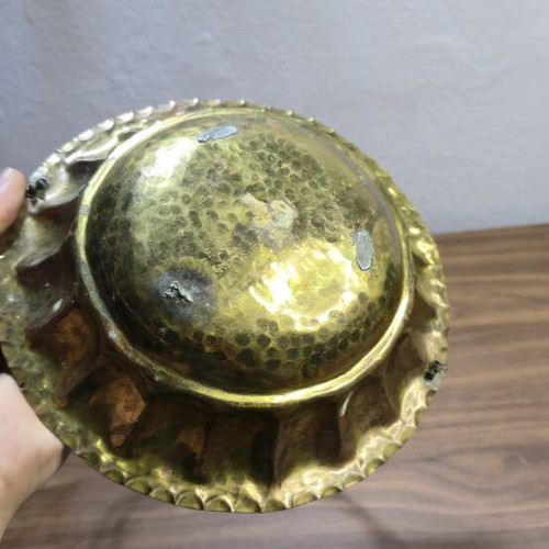 Carved Brass Vase and Decorative Basket Set like new