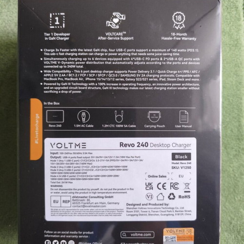 Voltme GaN Charging Station 240W with 2 USB-A and 4 USB-C Ports New