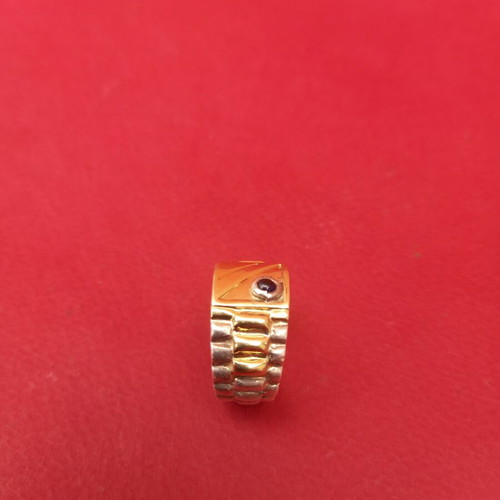 Silver and 14K Gold Ring used, size 54
