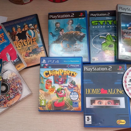 Playstation 2 discs used, 6 pieces with free kids CD