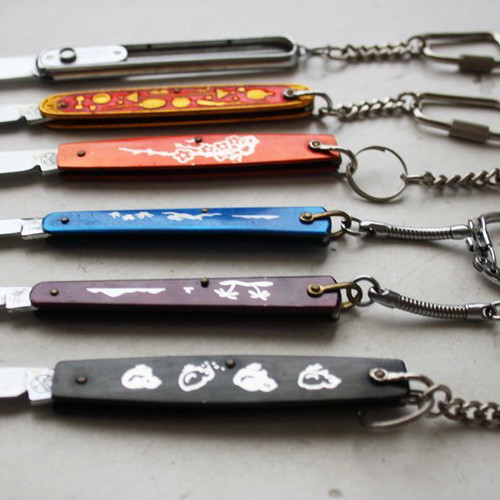 Double Arrow vintage 60's keychain knives set of 6, new