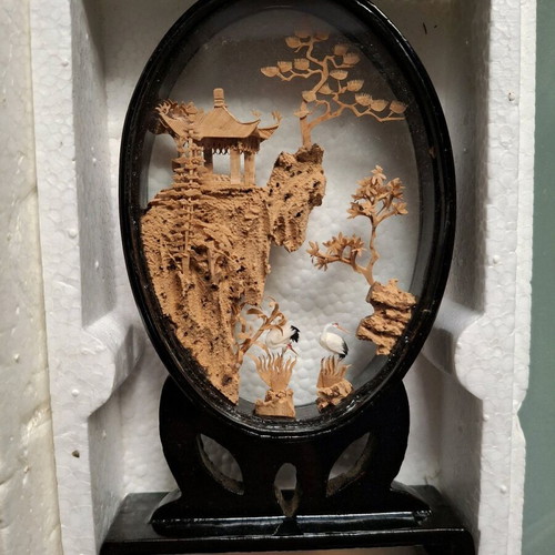 Vintage Chinese diorama in its box