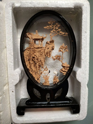 Vintage Chinese diorama in its box