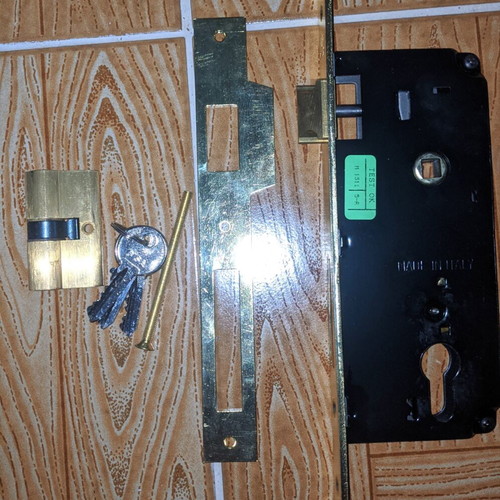 Mortise Door Lock Made in Italy Complete Set with Cylinder and 3 Keys