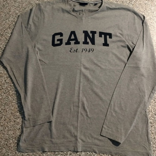 Gant thin long-sleeve shirt, medium, grey and blue