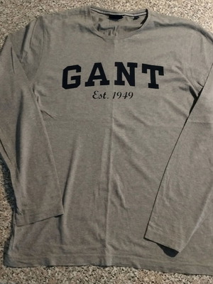 Gant thin long-sleeve shirt, medium, grey and blue