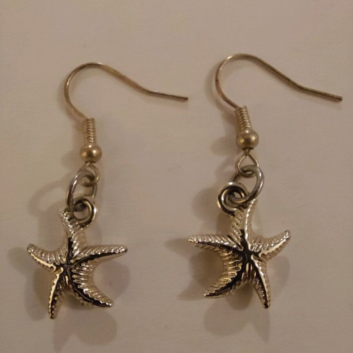 Starfish earrings like new, silver