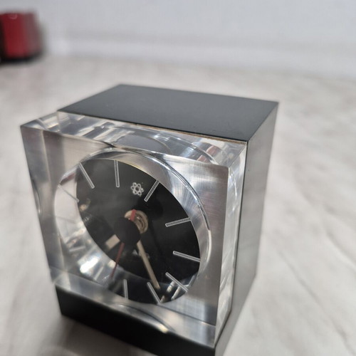 Vintage AEG Table Clock used, Space Age 70s design, Germany