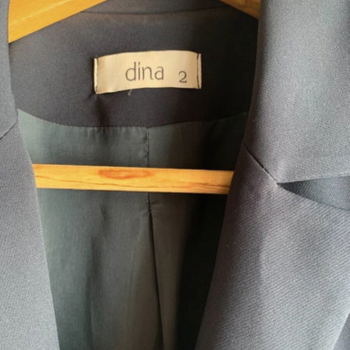 Dina women's suit dark blue like new, jacket and trousers, size XL