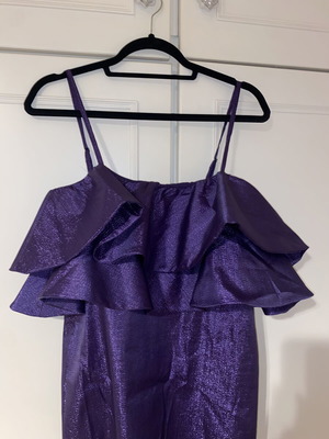 Zara dress with frill new with tags, purple, size L