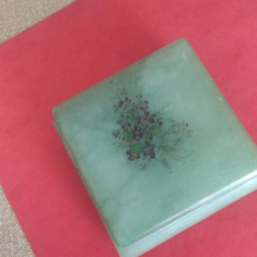 Glass jewelry boxes like new, vintage set of two
