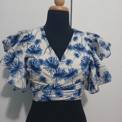 Zara μπλούζα μέγεθος M, άσπρη και μπλε