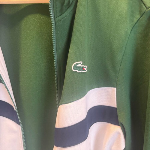 Lacoste jacket L like new, white and green