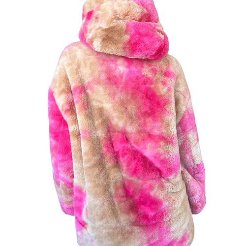Duno women's reversible faux fur coat like new, size IT42