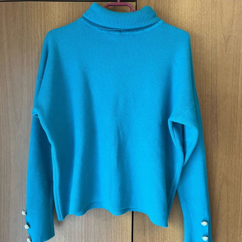 Sandra Jackson knitted turtleneck petrol like new