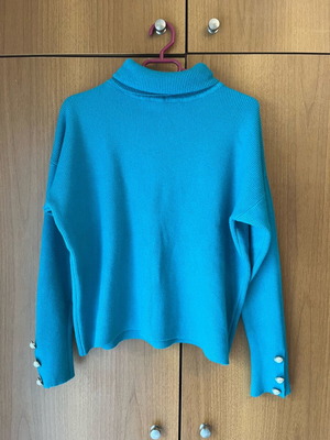 Sandra Jackson knitted turtleneck petrol like new