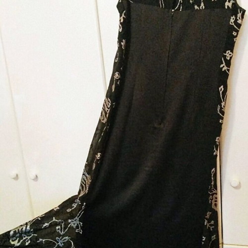 Miss Anne dress and scarf set new, black with silver embroidery