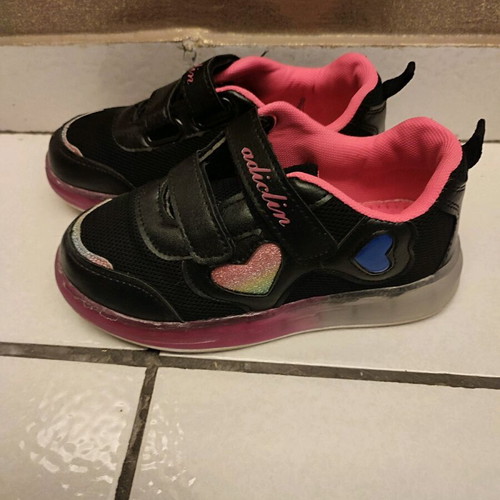 Girls' athletic shoes size 31 like new, black-pink