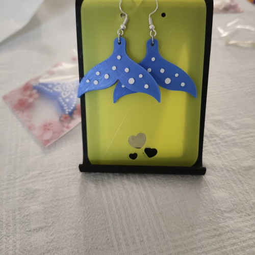 Blue Mermaid Tail 3D Printing Earrings made to order