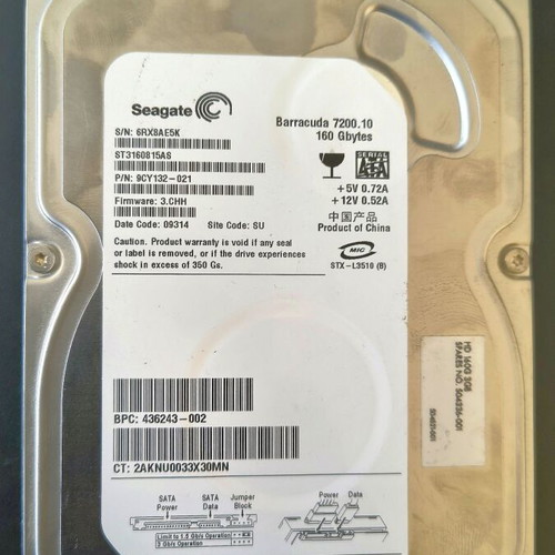 4 mechanical 160GB SATA hard drives, excellent condition
