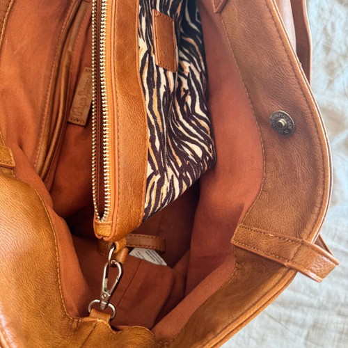 Pepe Jeans shoulder bag used, brown leather shopper