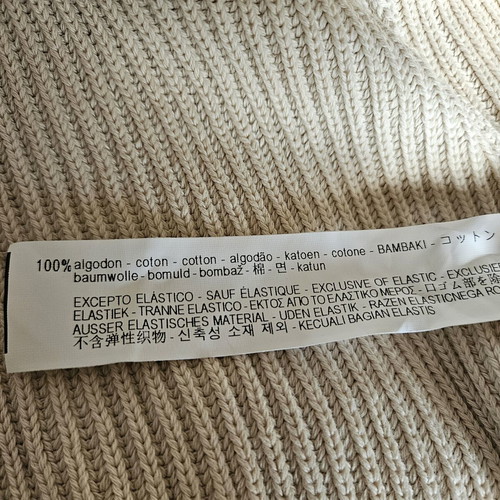 Zara Man cardigan XL, 100% fine cotton, off-white