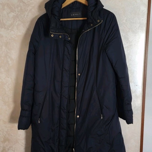 Esprit long puffer jacket size M like new, navy