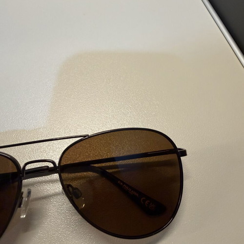 U.S. POLO ASSN. Aviator sunglasses like new, black metal frame, brown lenses