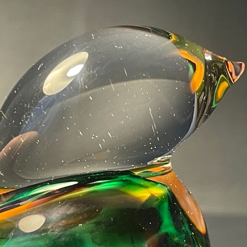 Vintage Murano-style art glass bird figurine like new