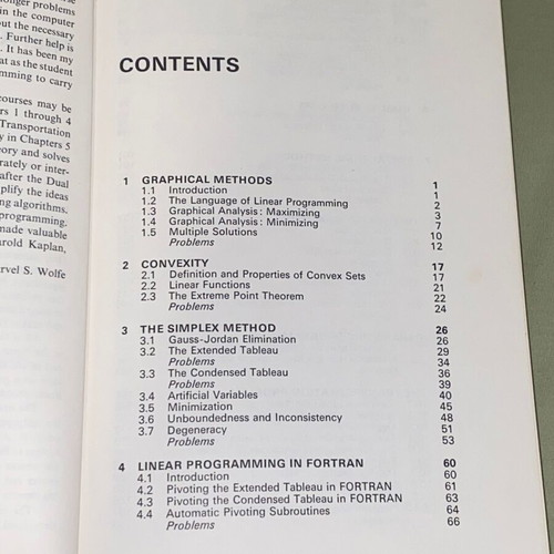 Linear Programming with FORTRAN by Carvel S. Wolfe like new