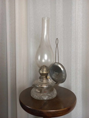 Oil lamp used, glass, rustic decoration