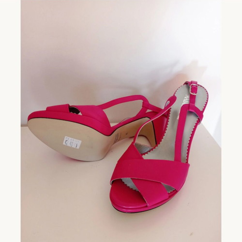 Madeleine vintage slingback leather high heel sandals size 41 bright fuchsia