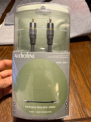 Audioline RCA audio cable 1.5m gold plated 24k new