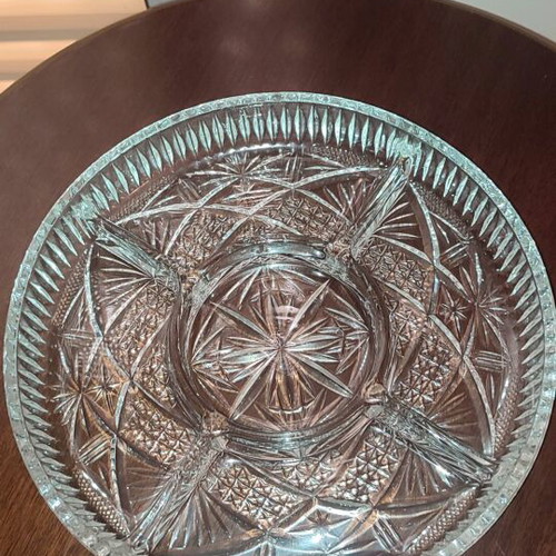 Vintage crystal platters for nuts like new