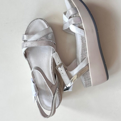 Lumberjack platform sandals new, size 39, white and silver