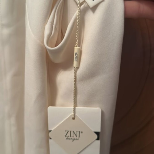 Zini Atelier White Dress with Pearls like new