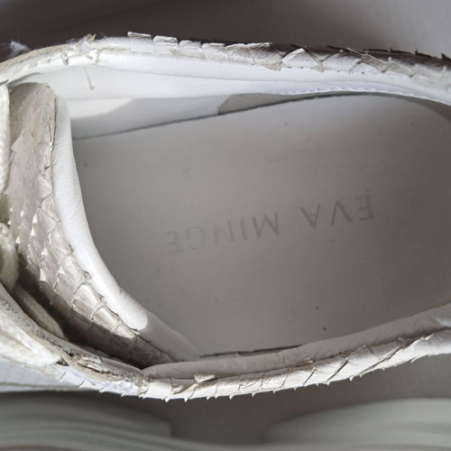 EVA MINGE sneakers like new, genuine leather with gold and silver shades, size 39-39.5