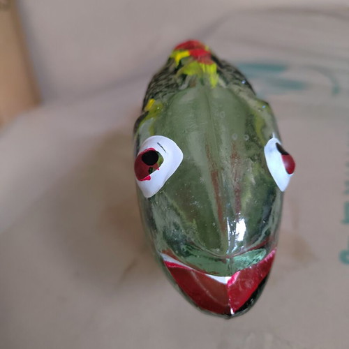 Vintage glass fish bottle like new, 1960s-1970s decorative piece