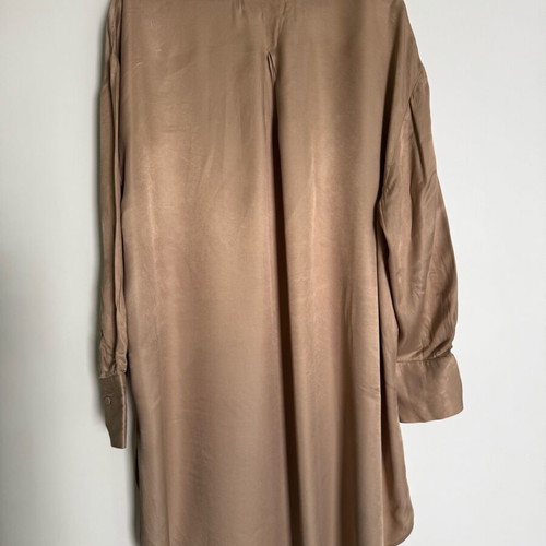Zara Oversized πουκάμισο φόρεμα σατινέ μέγεθος S σαν καινούργιο, μπεζ taupe