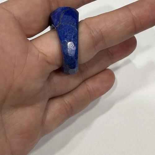 Lapis Lazuli Ring new, solid natural stone, size 60