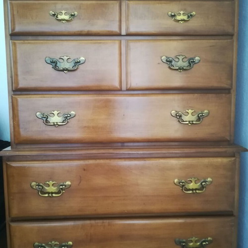 Chest of drawers with 6 drawers, wood
