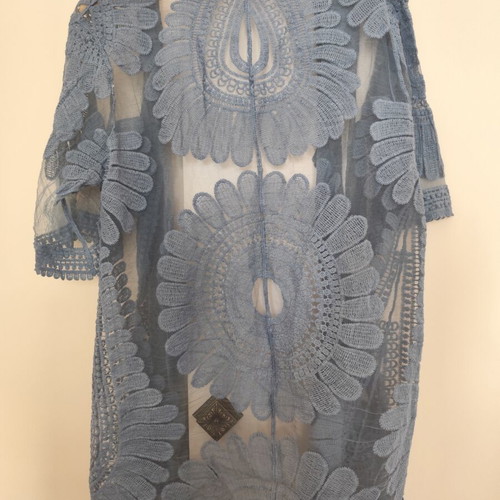 Blue beach kimono XXXL used with lace