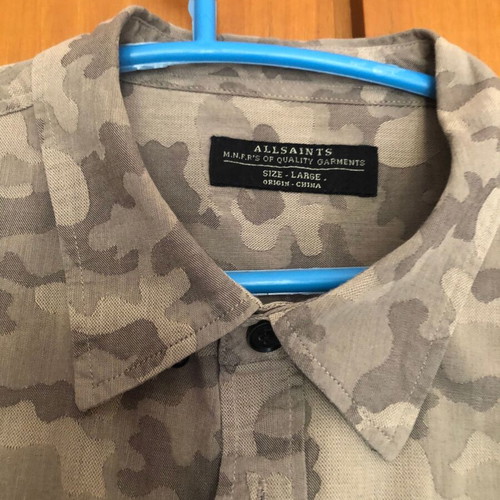 AllSaints camo military shirt used, men's size L