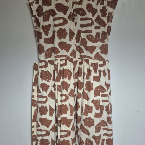 Compania Fantastica cotton dress with geometric patterns like new, beige and brown