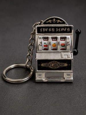 Slot Machine Keychain new with packaging, metal design