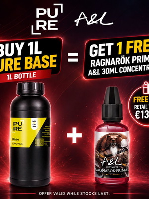 Pure Mix&Go 50/50 база 1л с подарък Ragnarok Primal 30ml нова