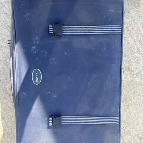 Carlton vintage set of 2 navy blue suitcases used