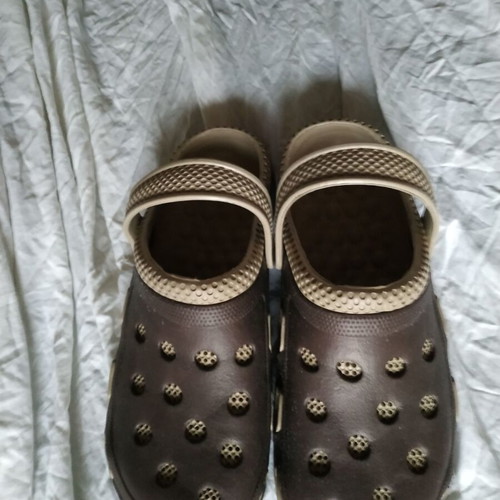 Elegant look sandal clogs new, beige and brown, size 45