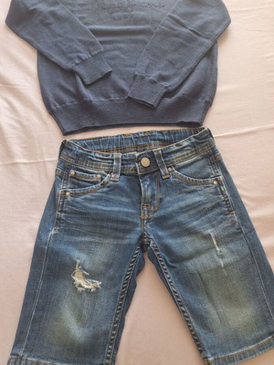 Σετ Pepe Jeans βερμούδα τζην και βαμβακερό πουλοβεράκι για αγόρι νο6