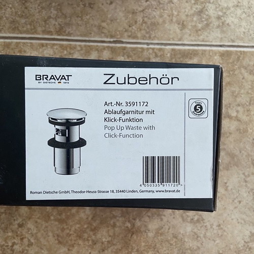 Sink valve new German with overflow and clic clac system